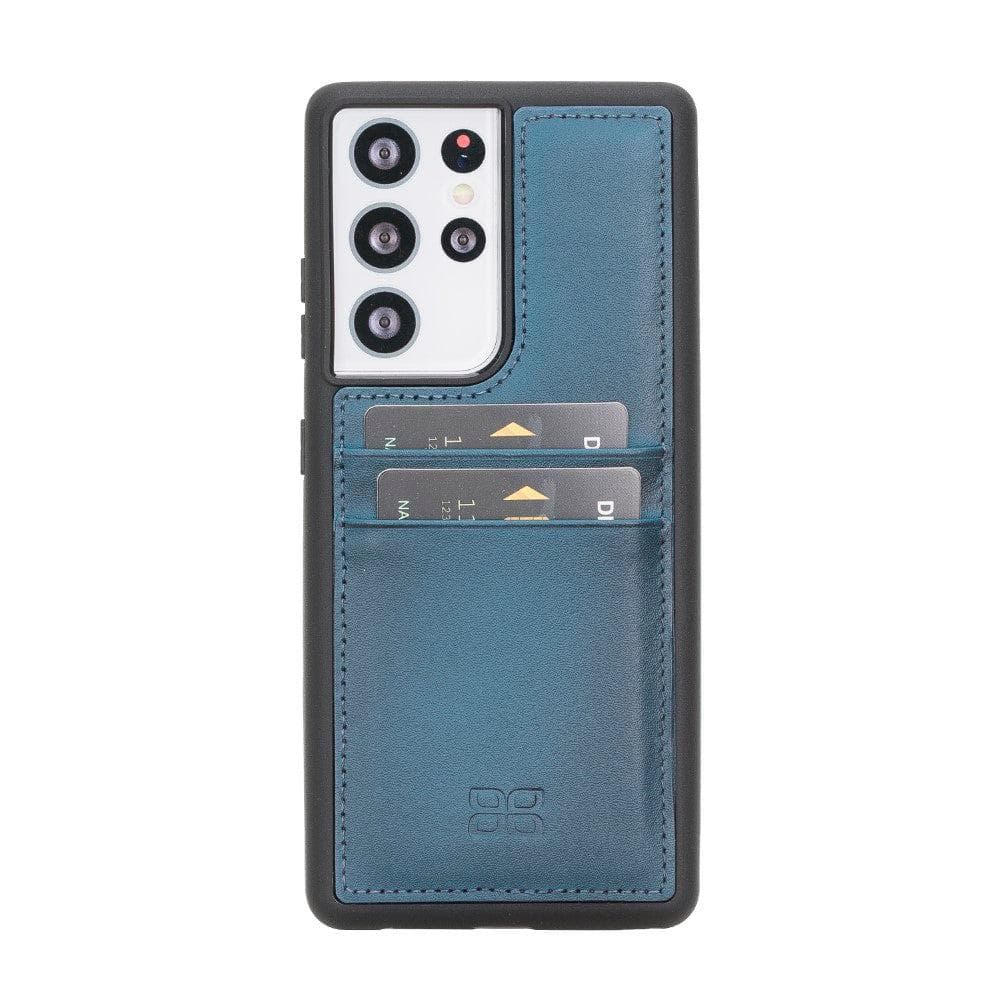 Bouletta Flex Cover Back with Card Holder Leather Cases for Samsung Galaxy S21 Series S21 Ultra 6.8" / Blue