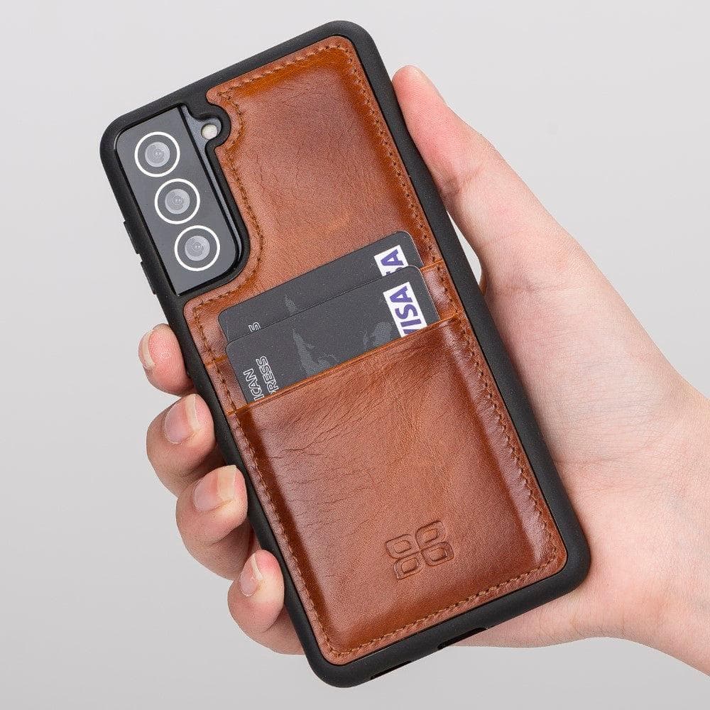 Bouletta Flex Cover Back with Card Holder Leather Cases for Samsung Galaxy S21 Series