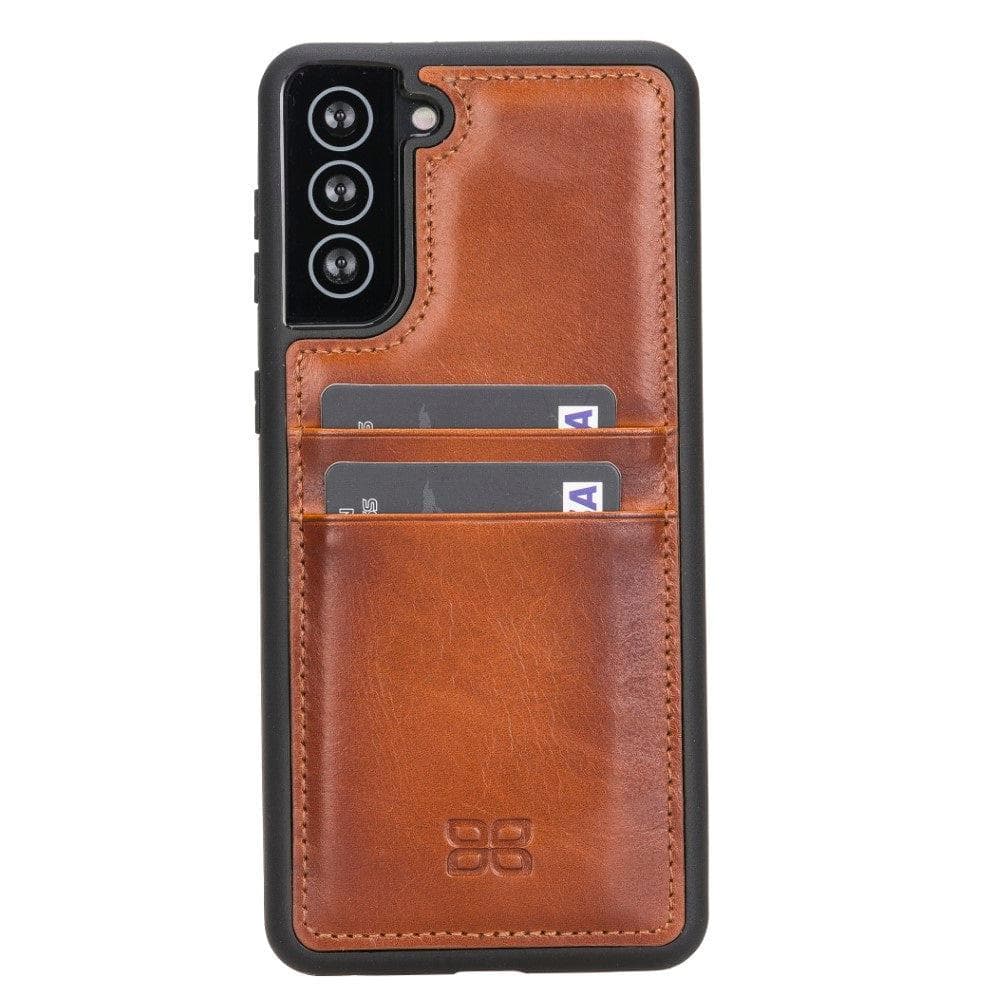 Bouletta Flex Cover Back with Card Holder Leather Cases for Samsung Galaxy S21 Series S21 Plus 6.7" / Tan