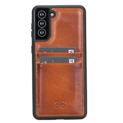 Bouletta Flex Cover Back with Card Holder Leather Cases for Samsung Galaxy S21 Series S21 Plus 6.7" / Tan