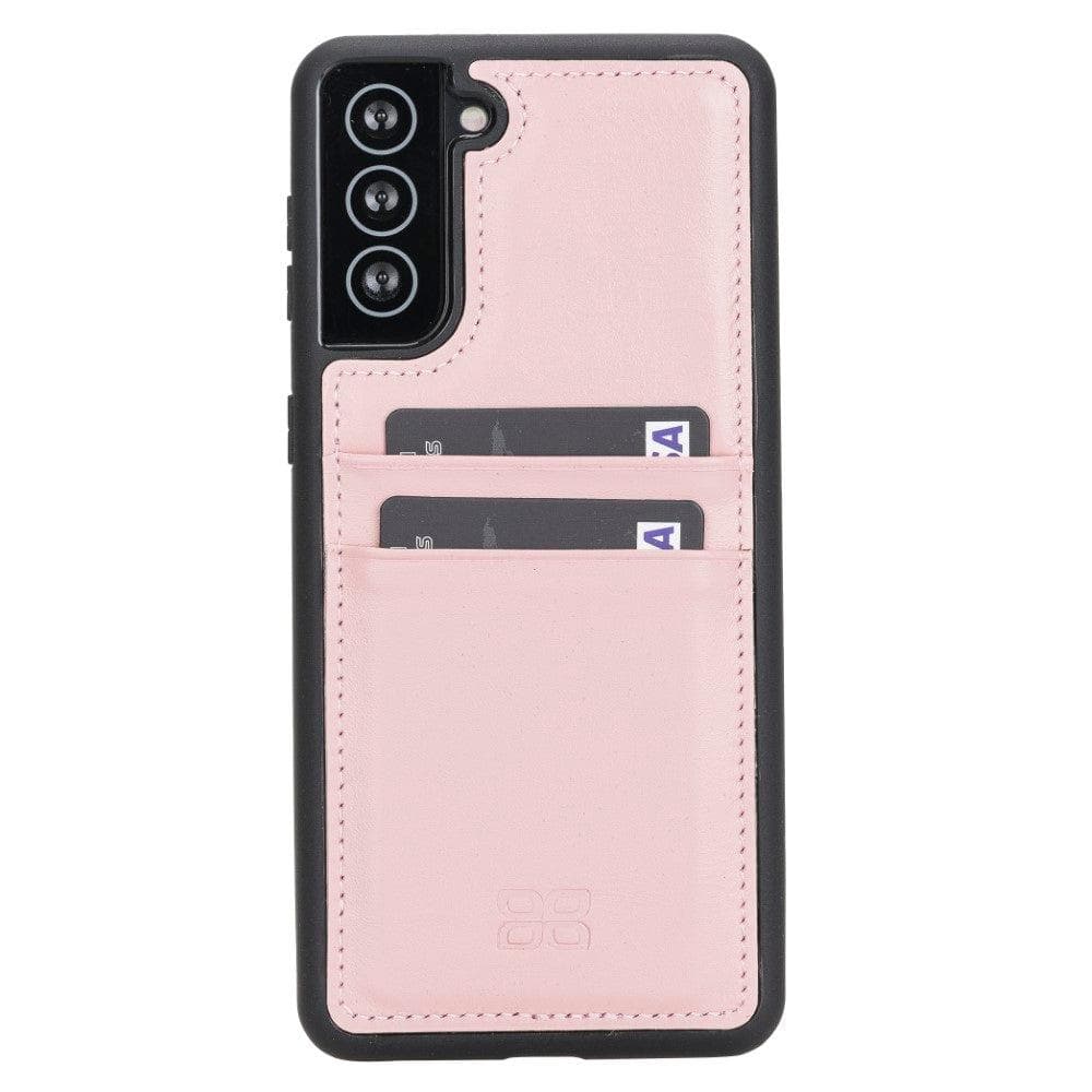 Bouletta Flex Cover Back with Card Holder Leather Cases for Samsung Galaxy S21 Series S21 Plus 6.7" / Pink