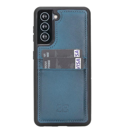 Bouletta Flex Cover Back with Card Holder Leather Cases for Samsung Galaxy S21 Series S21 Plus 6.7" / Blue