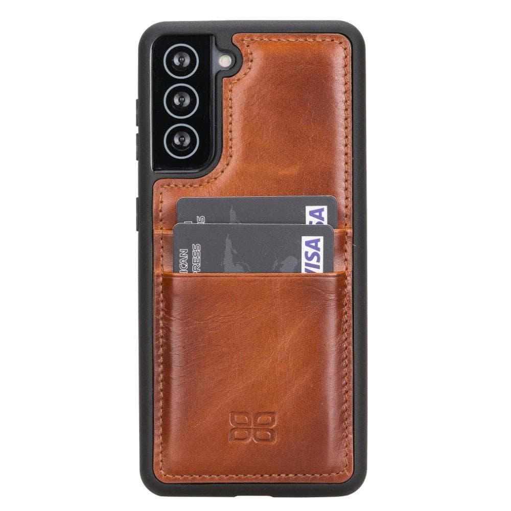 Bouletta Flex Cover Back with Card Holder Leather Cases for Samsung Galaxy S21 Series S21 6.2" / Tan