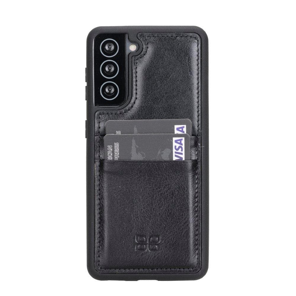 Bouletta Flex Cover Back with Card Holder Leather Cases for Samsung Galaxy S21 Series S21 6.2" / Black