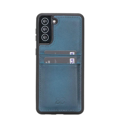 Bouletta Flex Cover Back with Card Holder Leather Cases for Samsung Galaxy S21 Series S21 6.2" / Blue