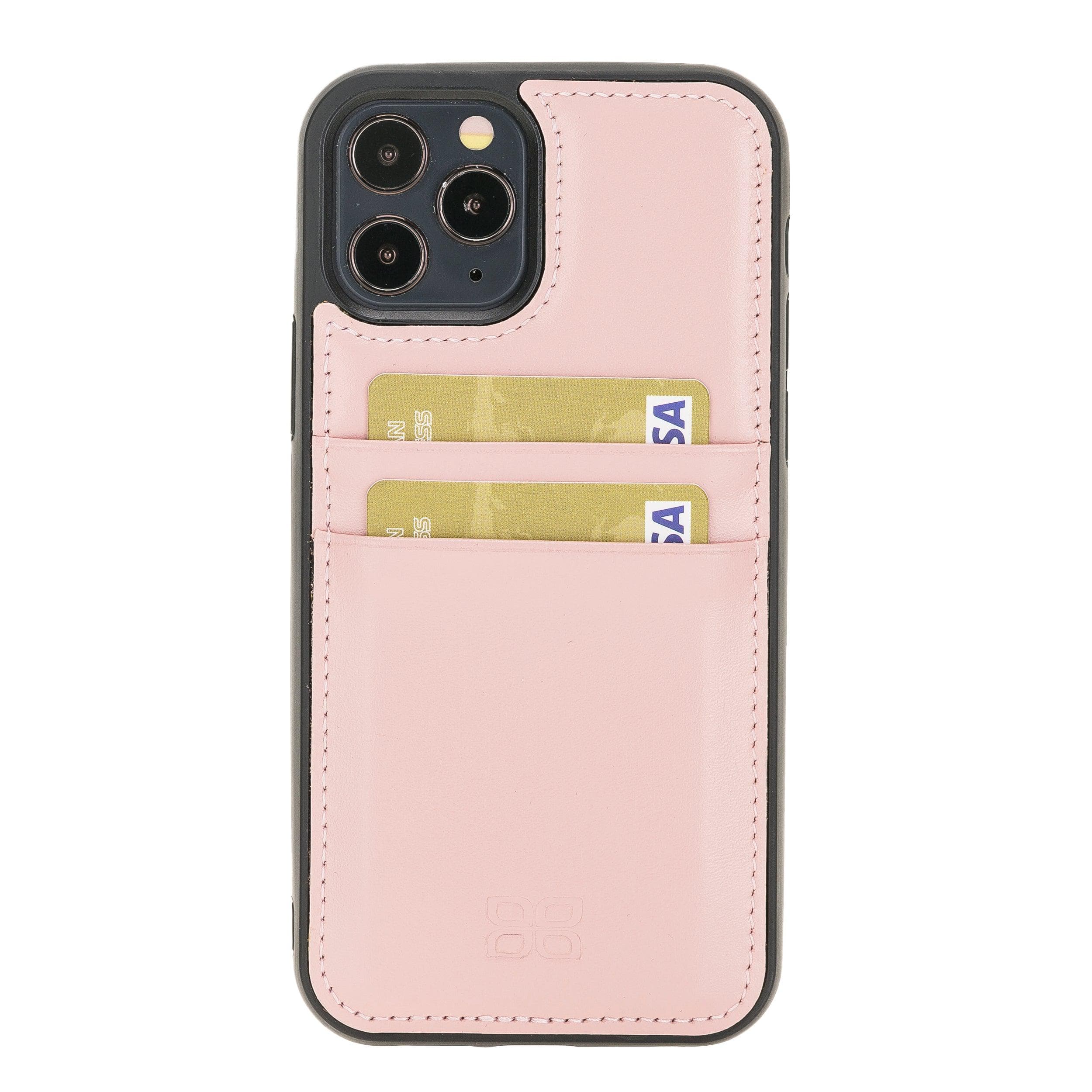 Bouletta Flexible Leather Back Cover with Card Holder for iPhone 12 Series iPhone 12 Pro Max / Pink