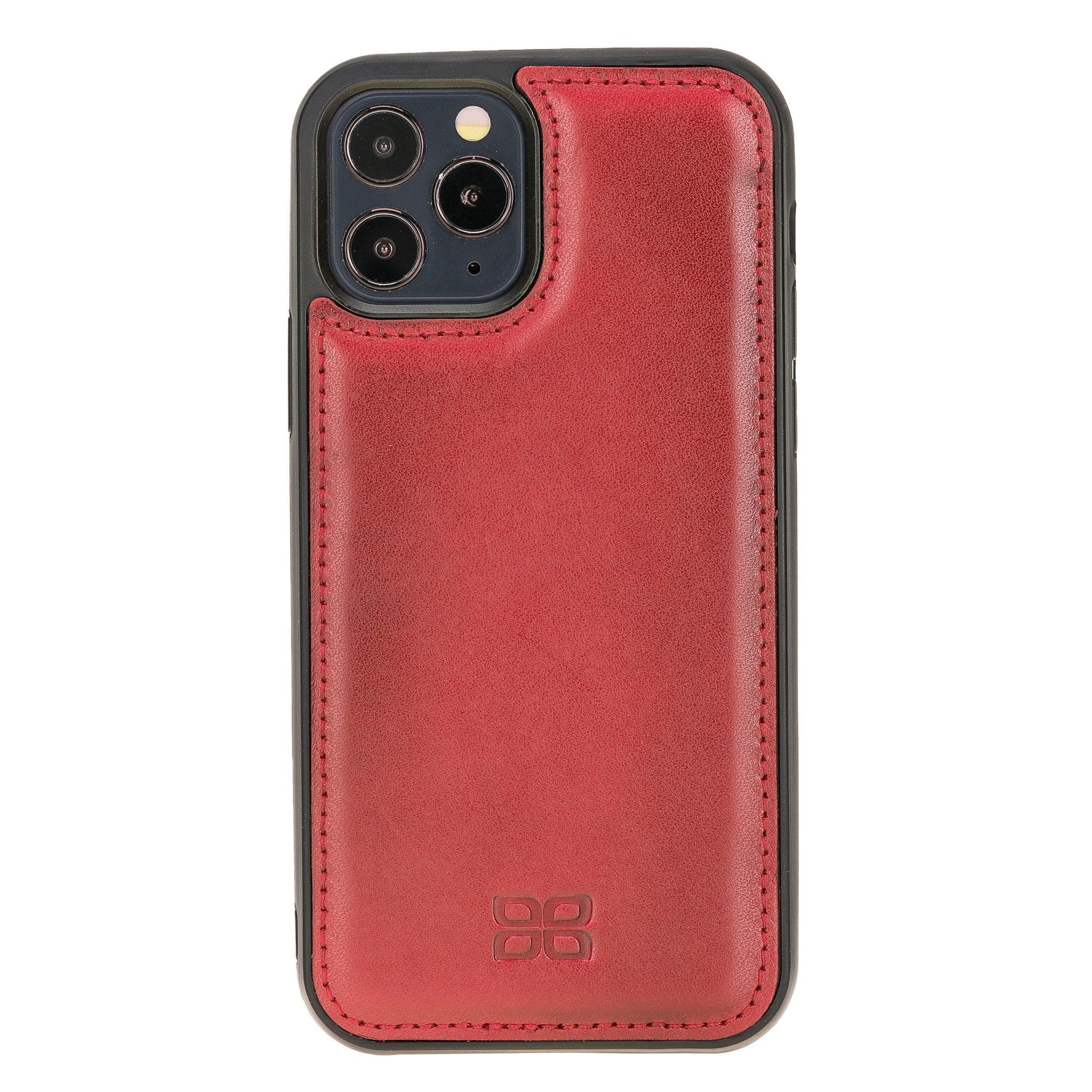 Bouletta Flexible Leather Back Cover for Apple iPhone 12 Series iPhone 12 Pro / Red