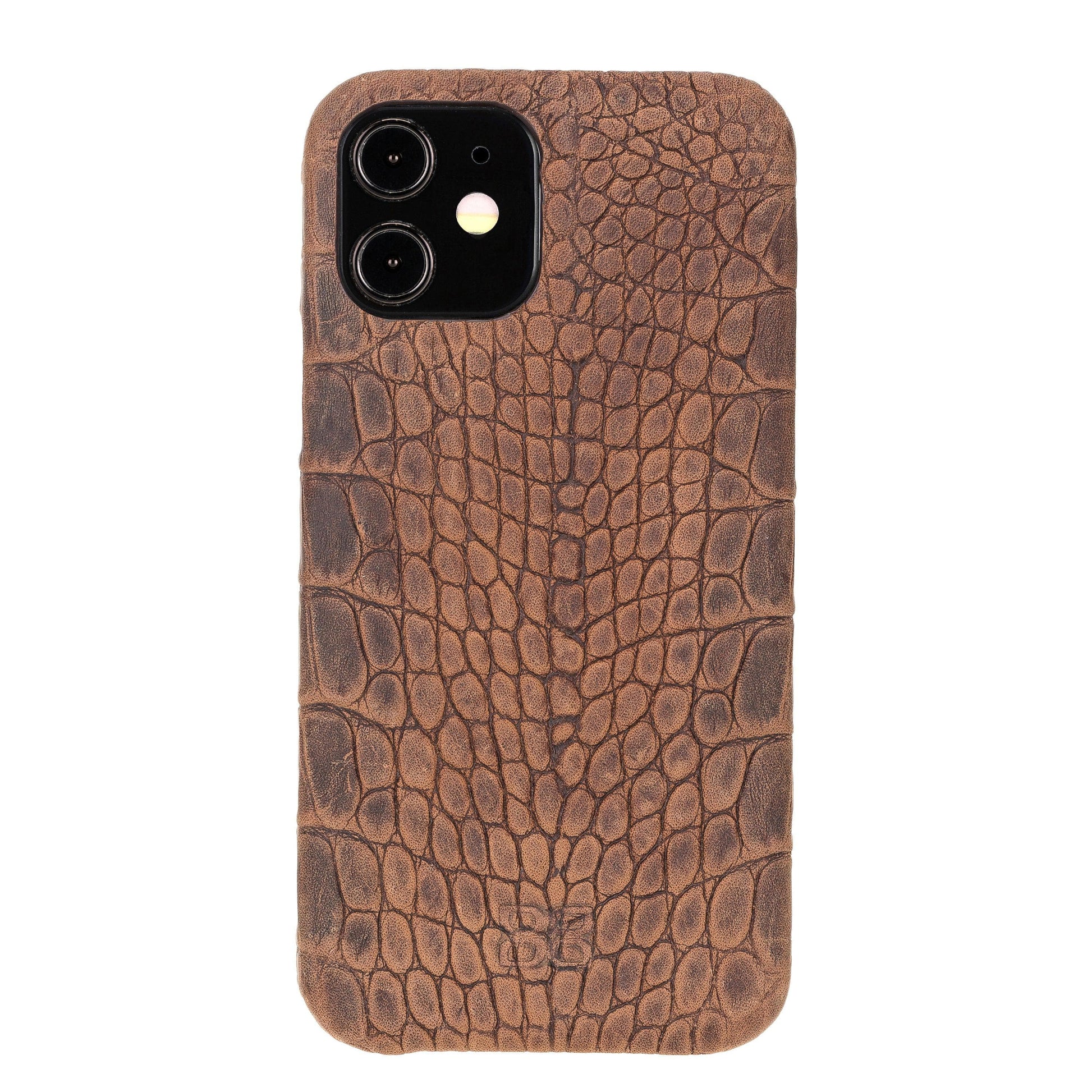 Bouletta Fully Leather Back Cover for Apple iPhone 12 Series iPhone 12 Pro / Dragon Brown