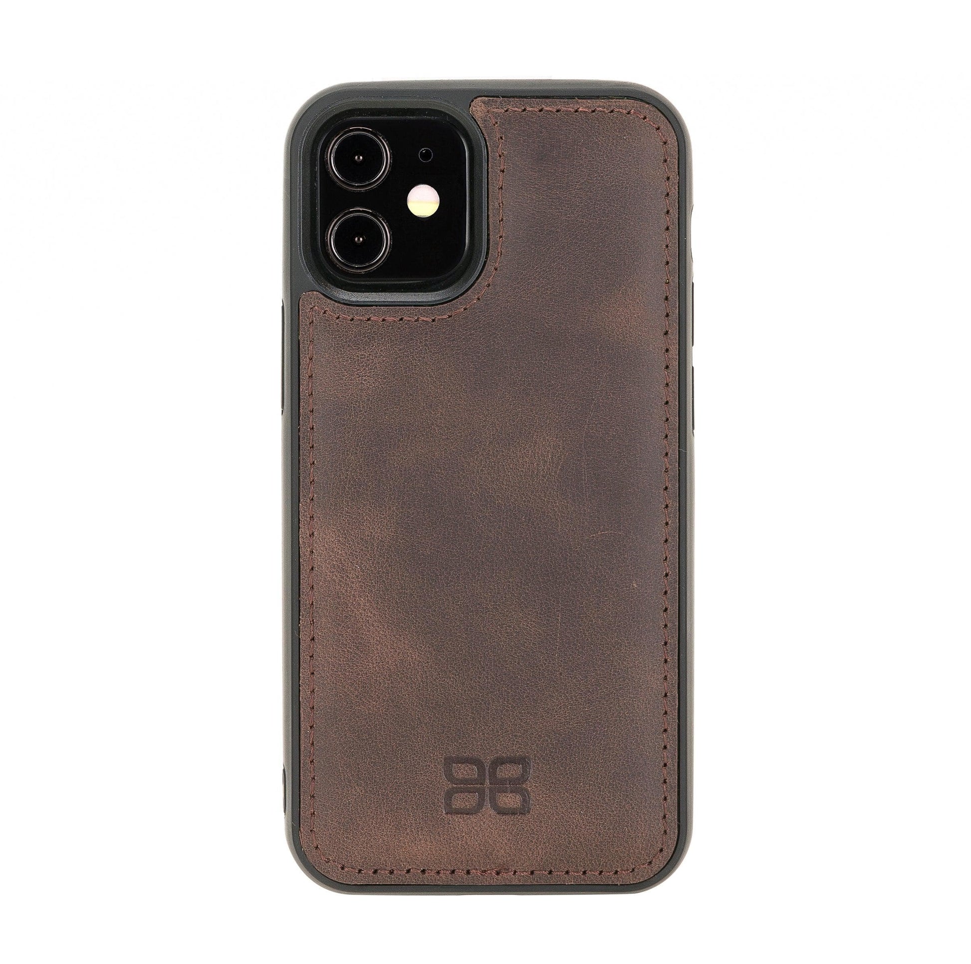 Bouletta Flexible Leather Back Cover for Apple iPhone 12 Series iPhone 12 Mini / Dark Brown