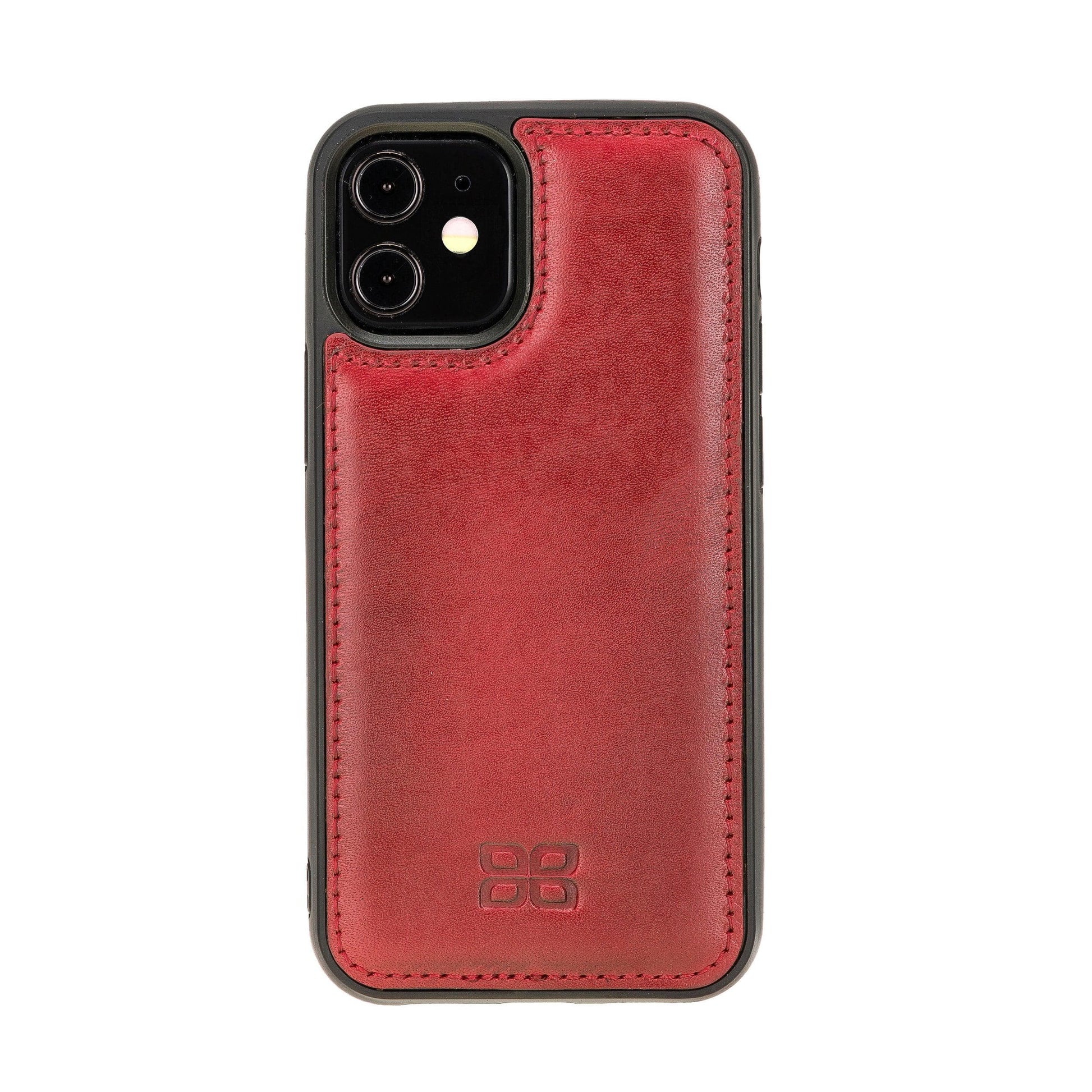 Bouletta Flexible Leather Back Cover for Apple iPhone 12 Series iPhone 12 Mini / Red