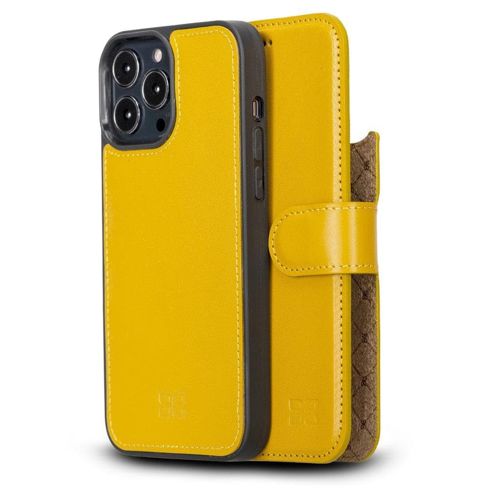 Bouletta Limited Edition Apple iPhone 13 Pro Max and iPhone 13 Pro Detachable Leather Wallet Case Mustard / iPhone 13 Pro Max 6.7"