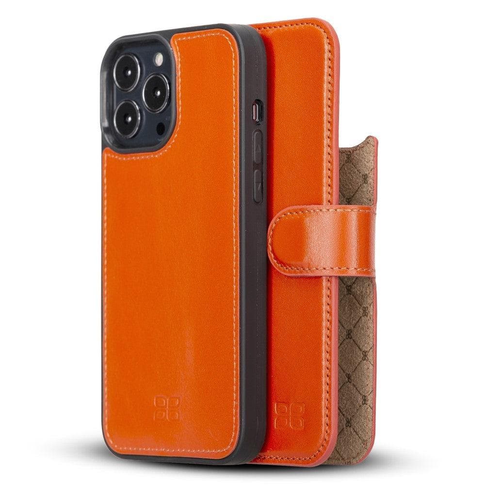 Bouletta Limited Edition Apple iPhone 13 Pro Max and iPhone 13 Pro Detachable Leather Wallet Case Orange / iPhone 13 Pro Max 6.7"