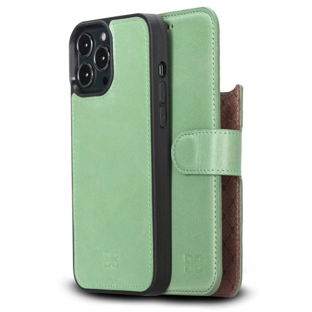 Bouletta Limited Edition Apple iPhone 13 Pro Max and iPhone 13 Pro Detachable Leather Wallet Case Light Green / iPhone 13 Pro Max 6.7"