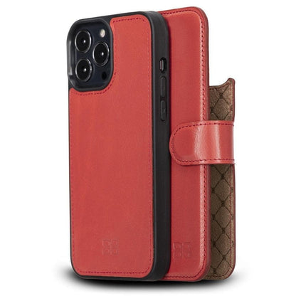 Bouletta Limited Edition Apple iPhone 13 Pro Max and iPhone 13 Pro Detachable Leather Wallet Case Orange Red / iPhone 13 Pro Max 6.7"