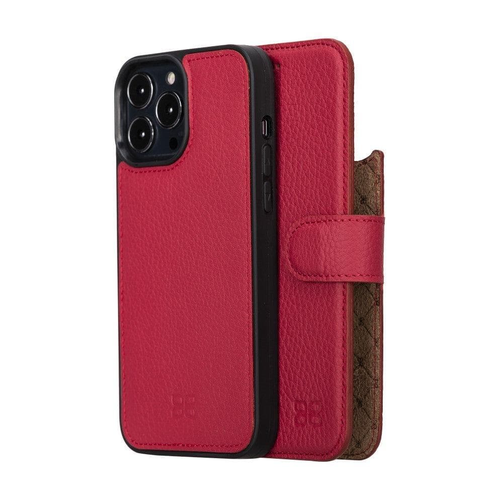 Bouletta Limited Edition Apple iPhone 13 Pro Max and iPhone 13 Pro Detachable Leather Wallet Case Crimson / iPhone 13 Pro Max 6.7"