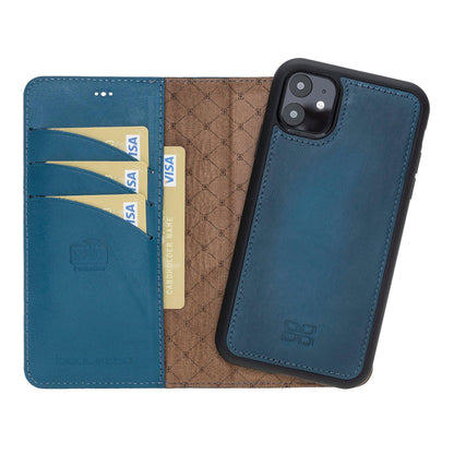 Bouletta Magnetic Detachable Leather Phone Case for Apple iPhone 11 Series iPhone 11 / Blue