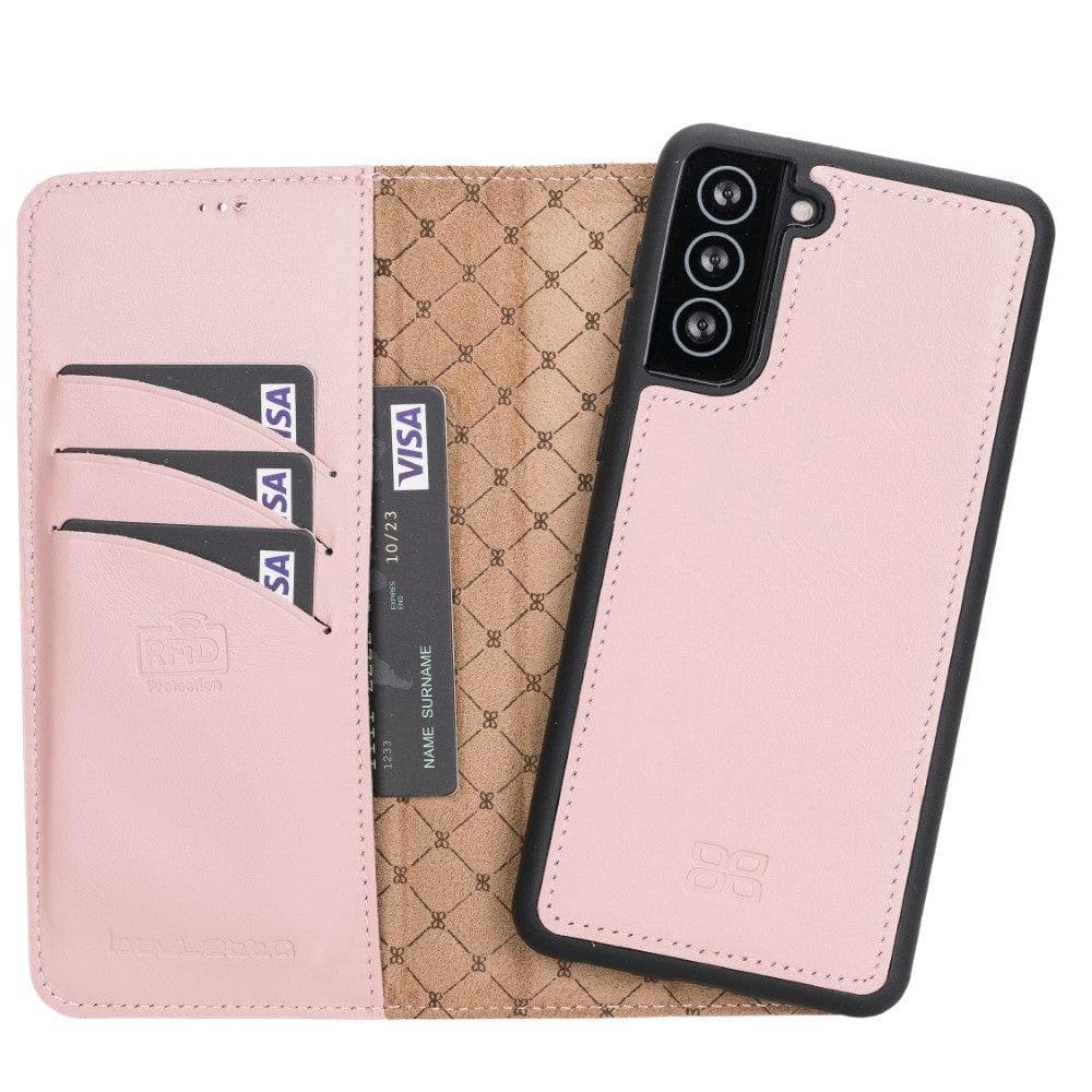 Bouletta Magnetic Detachable Leather Wallet Cases for Samsung Galaxy S21 Series S21 Plus 6.7" / Pink