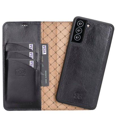 Bouletta Magnetic Detachable Leather Wallet Cases for Samsung Galaxy S21 Series S21 6.2" / Black