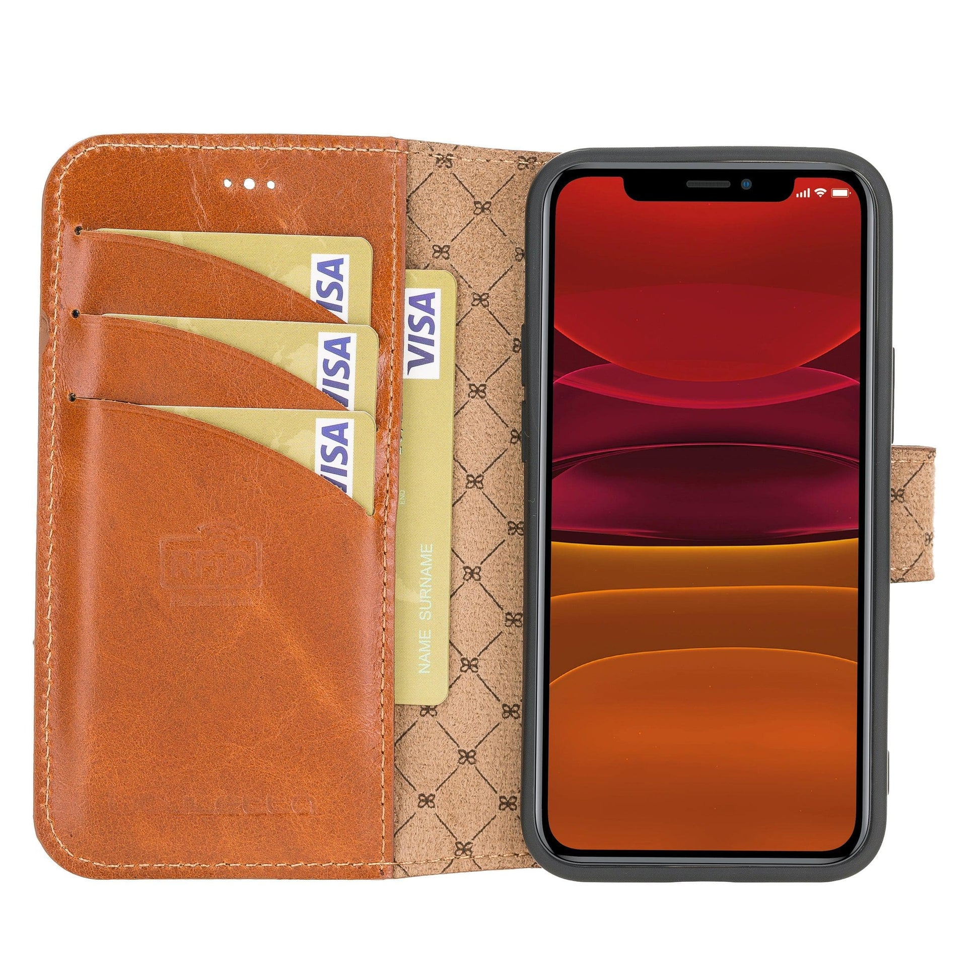 Bouletta Non Detachable Leather Wallet Cases for Apple iPhone 12 Series iPhone 12 Mini / Tan