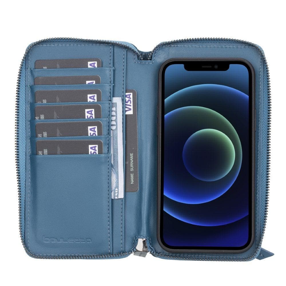 Bouletta Detachable Leather Zipper Wallet Cases for Apple iPhone 12 Series iPhone 12 Pro - iPhone 12 / Blue