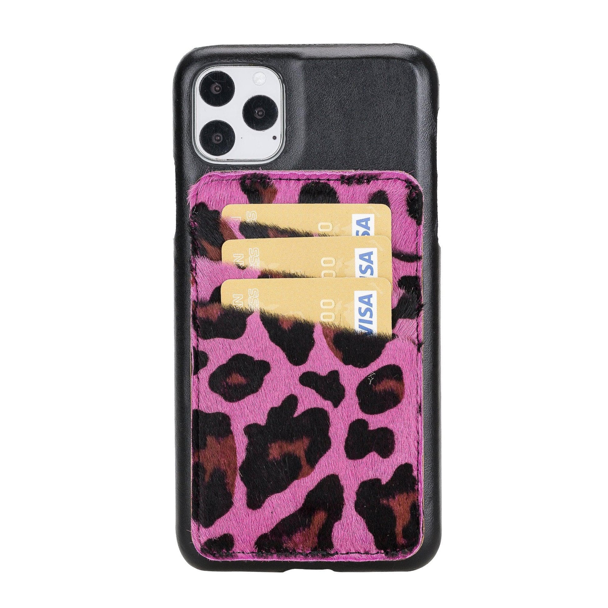 Bouletta Ultimate Jacket Cases with Detachable Card Holder for iPhone 11 Series iPhone 11 Pro Max / Black-Purple Leopard