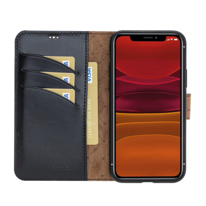 Bouletta Wallet Folio with ID Slot Leather Wallet Case For Apple iPhone 11 Series iPhone 11 Pro / Black