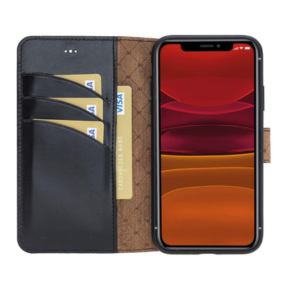 Bouletta Wallet Folio with ID Slot Leather Wallet Case For Apple iPhone 11 Series İPhone 11 / Black