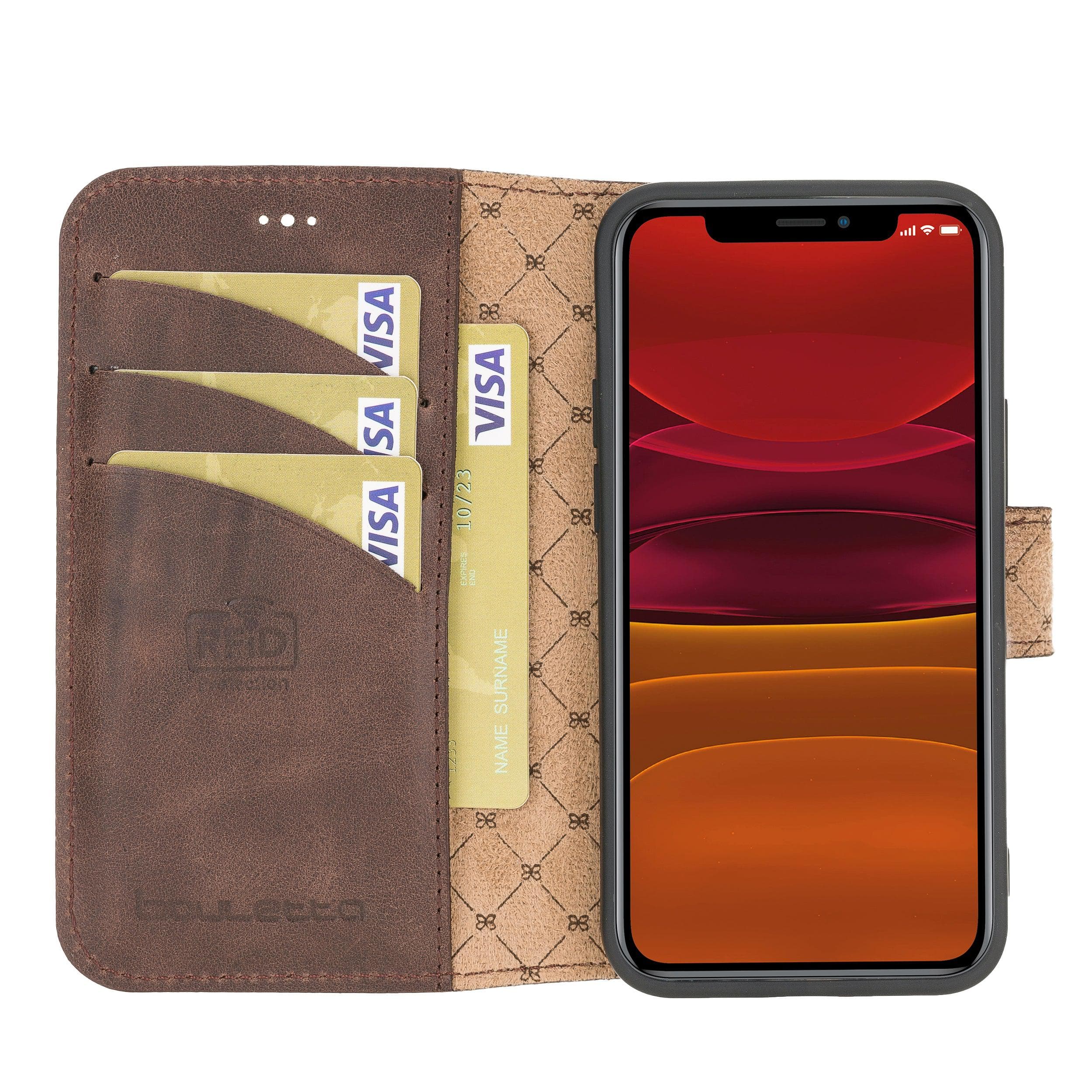 Bouletta Non Detachable Leather Wallet Cases for Apple iPhone 12 Series iPhone 12 Mini / Dark Brown