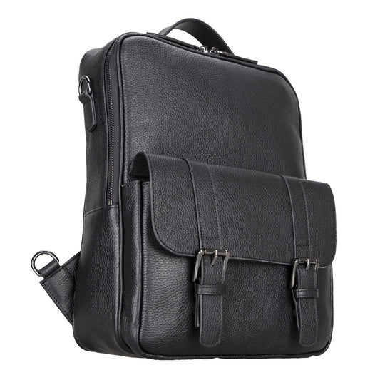 Bouletta Molde Unisex Genuine Leather Backpack for Daily Life or Laptop / MacBook Black