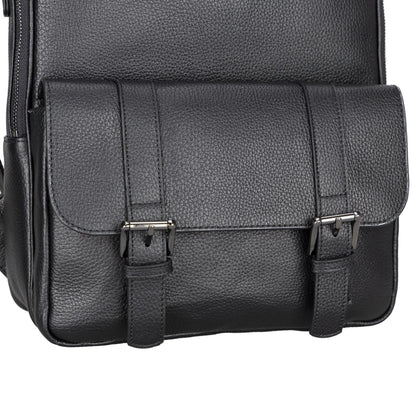 Bouletta Molde Unisex Genuine Leather Backpack for Daily Life or Laptop / MacBook Black