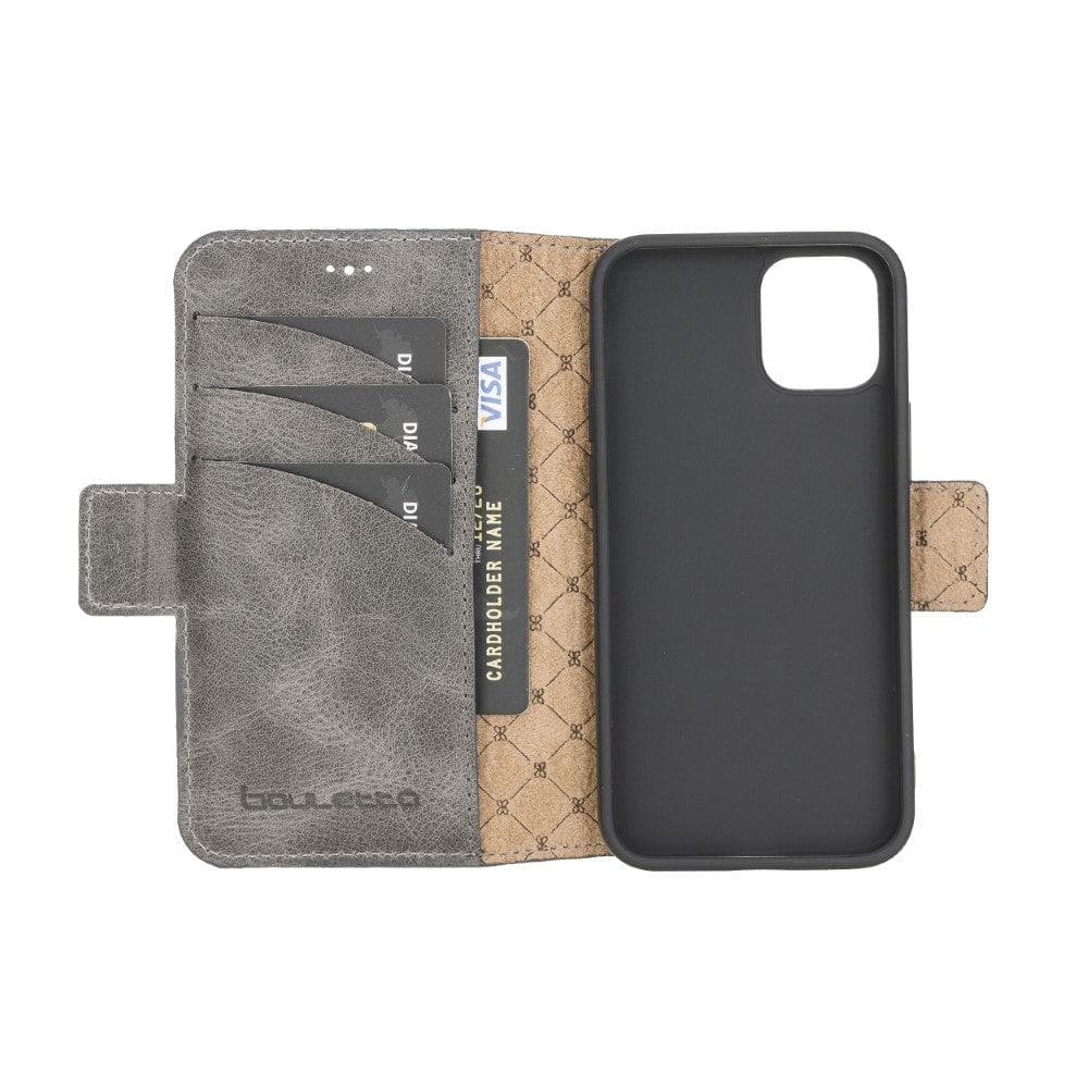 Bouletta Non Detachable Leather Wallet Cases for Apple iPhone 12 Series iPhone 12 Mini / Gray