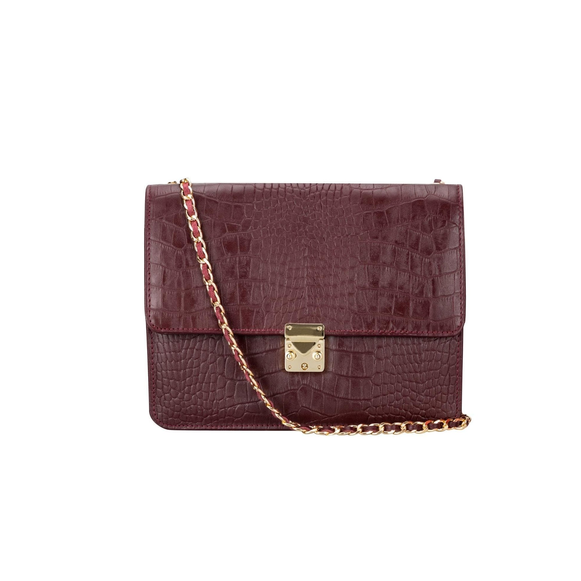 Bouletta Oxi Geniune Leather Women’s Bag Burgundy Croc