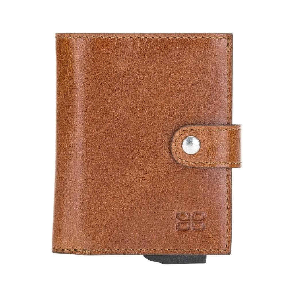 Bouletta Palermo Zip Mechanical Leather Card Holder Tan