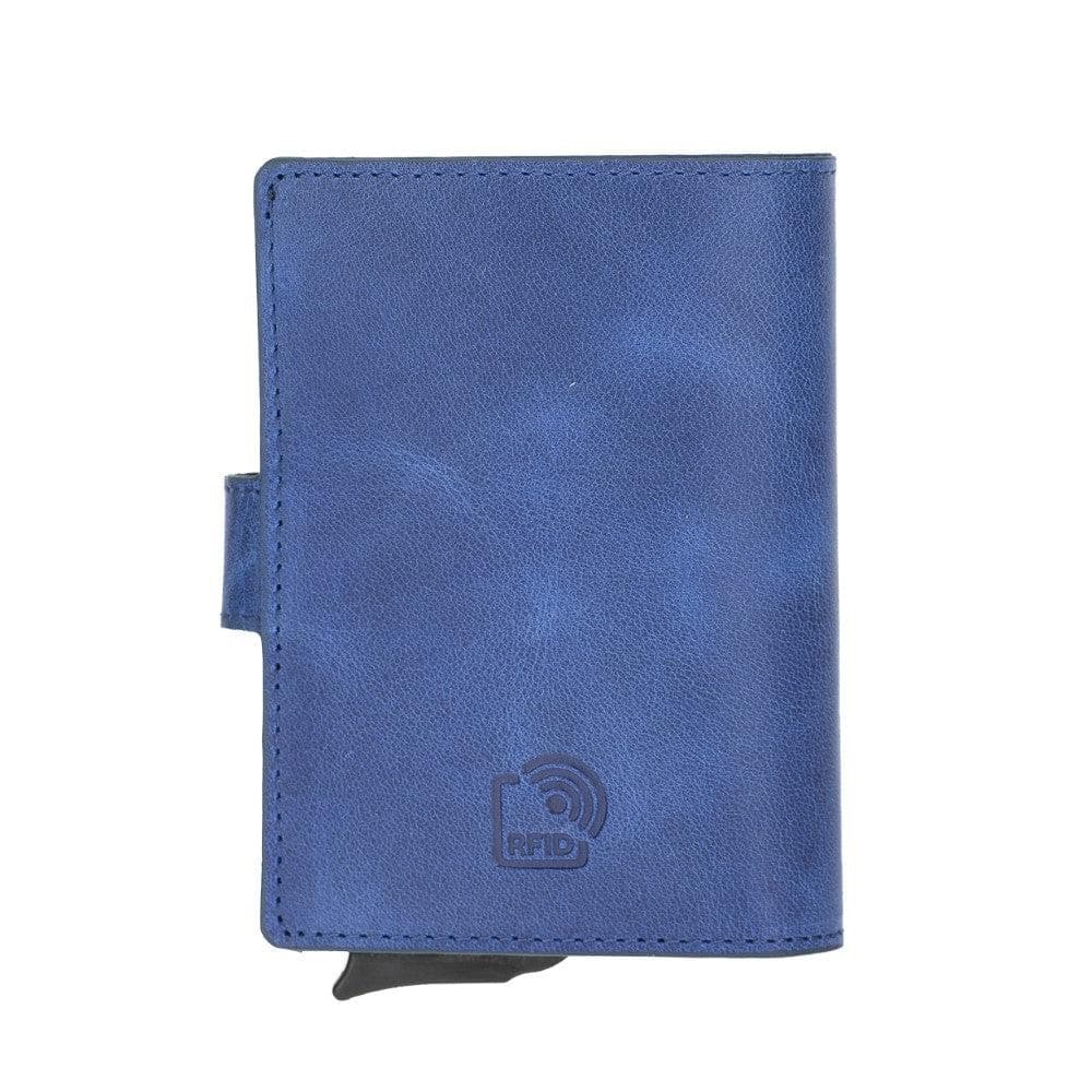 Bouletta Palermo Zip Mechanical Leather Card Holder Blue