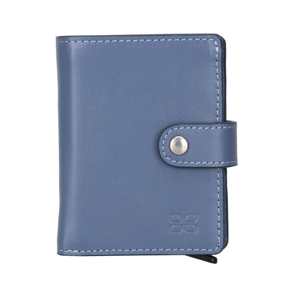 Bouletta Palermo Zip Mechanical Leather Card Holder Sky Blue / Leather