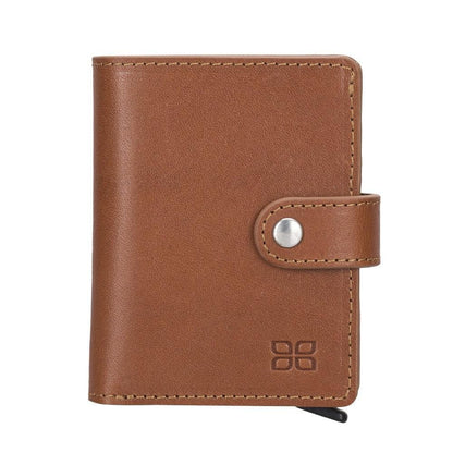 Bouletta Palermo Zip Mechanical Leather Card Holder Maroon / Leather