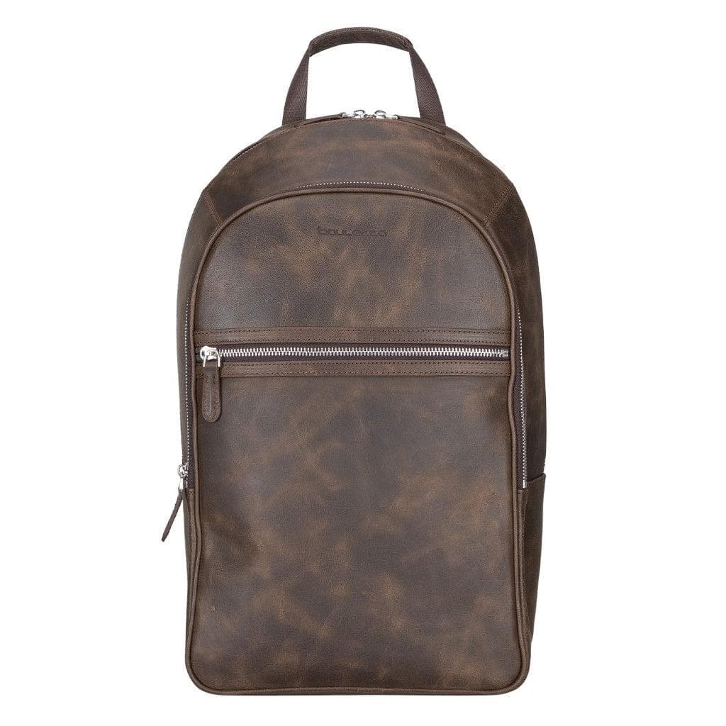 Bouletta Pella Genuine Leather Backpack & Rucksack - Handmade and Customizable Dark Brown