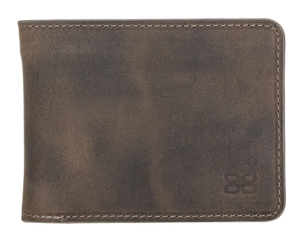 Bouletta Pier Handmade and Personalised Genuine Leather Wallet for Men's Antic Dark Brown