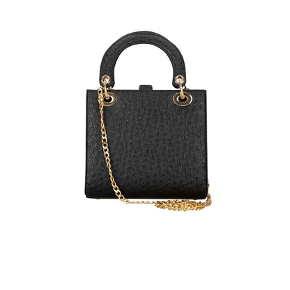 Bouletta Pinny Geniune Leather Women’s Bag Black Ostrich