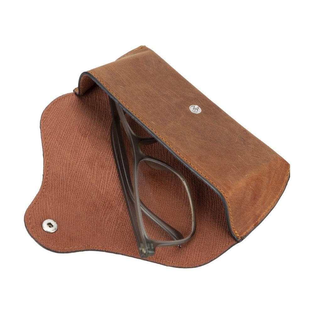 Roan Leather Glasses Case Brown