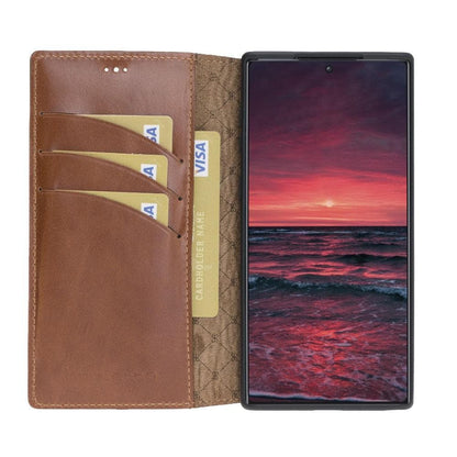 Bouletta Samsung Galaxy Note 10 Series Leather Wallet Folio Case Samsung Note 10 / Rustic Tan