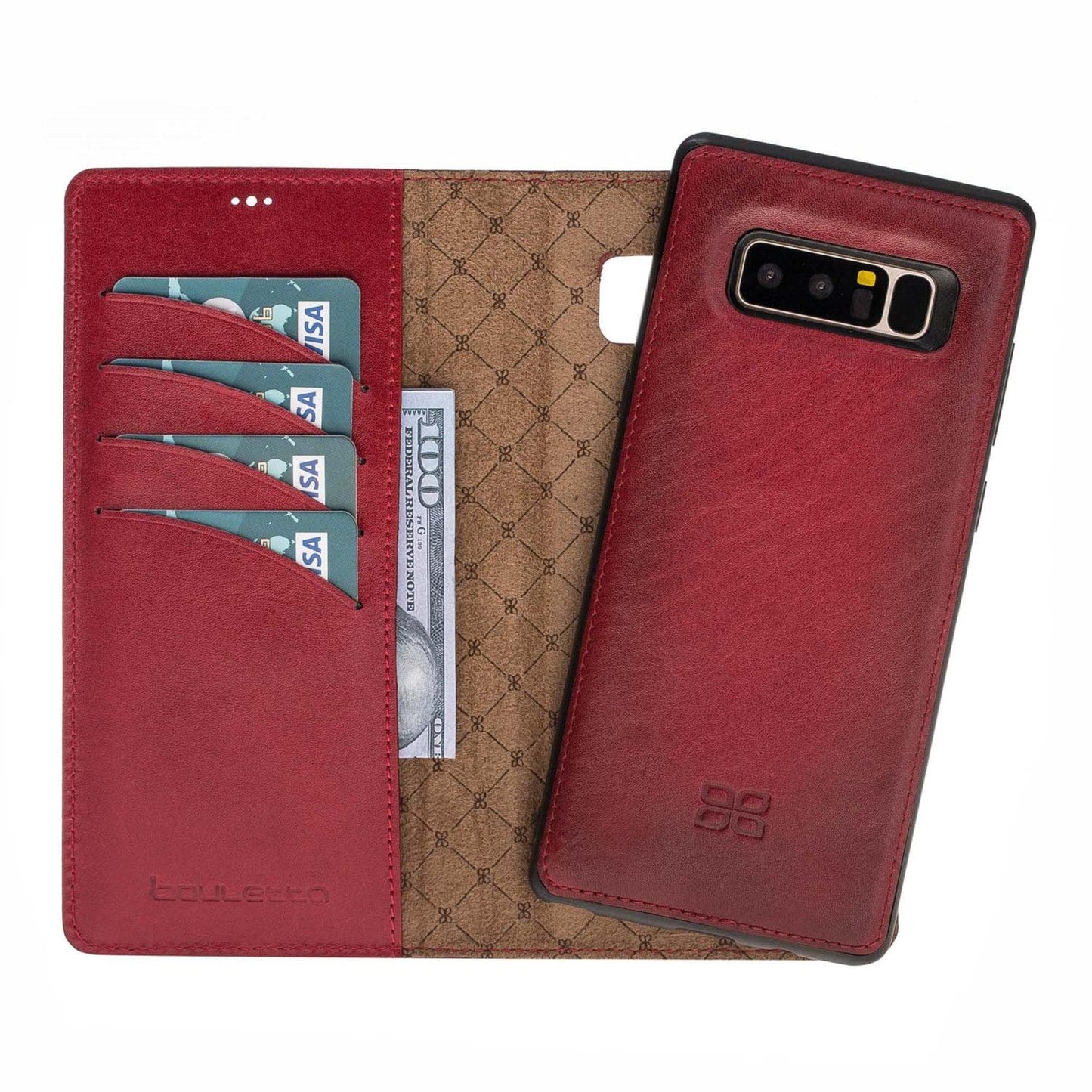 Bouletta Samsung Galaxy Note 8 Leather Wallet Case Samsung Note 8 / Red