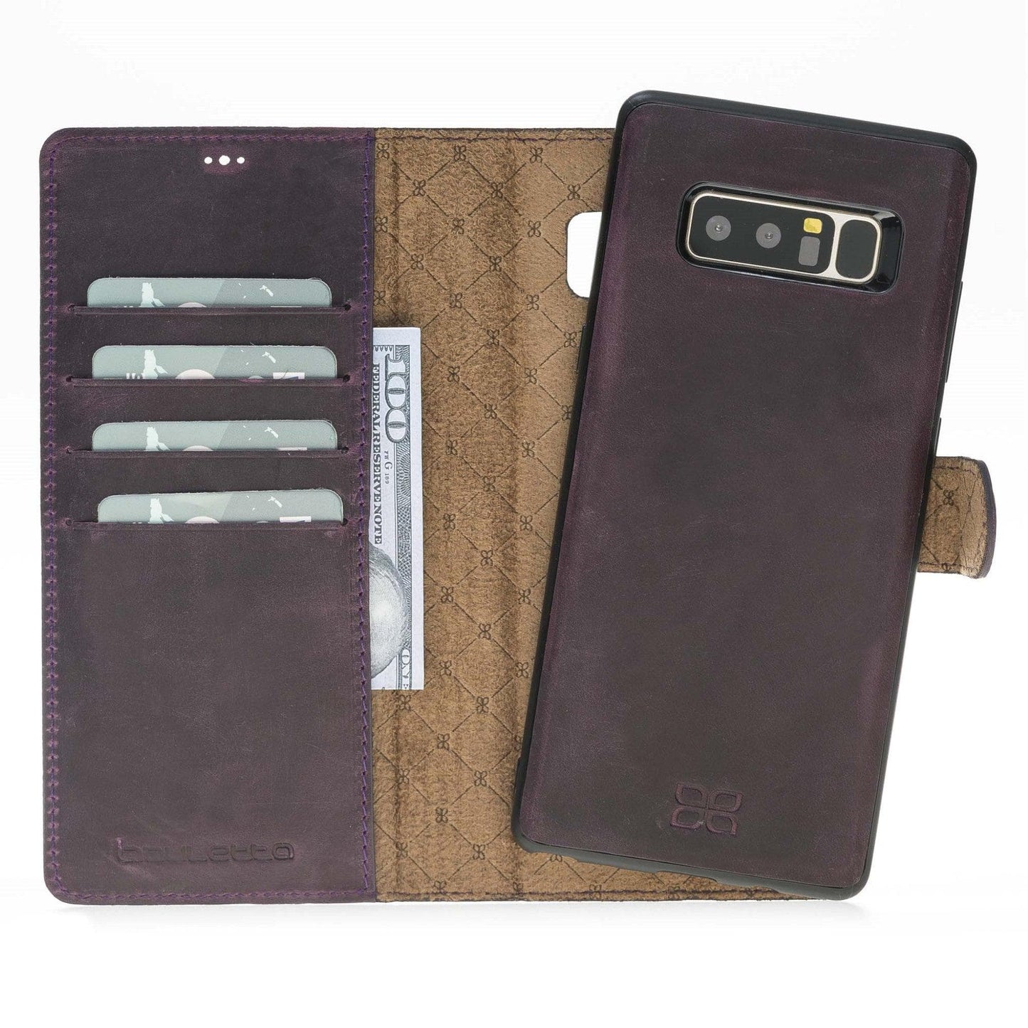 Bouletta Samsung Galaxy Note 8 Leather Wallet Case Samsung Note 8 / Antic Purple