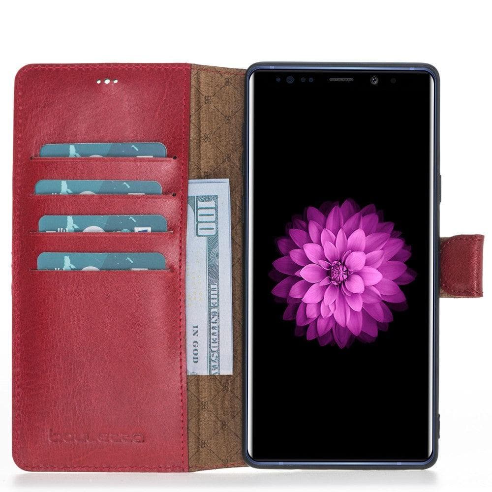 Bouletta Samsung Galaxy Note 9 Series Leather Wallet Cover Folio Case Samsung Note 9 / Vegetal Red