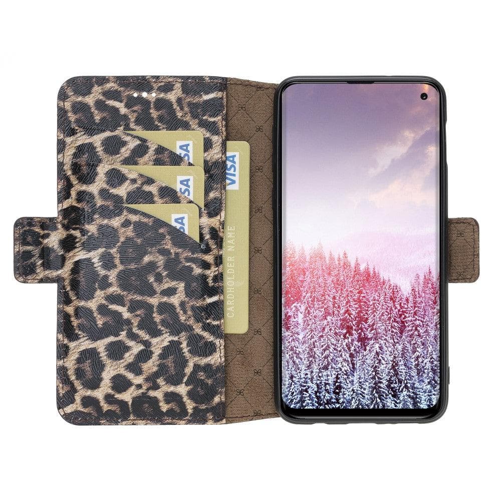 Bouletta Samsung Galaxy S10 Series Leather Wallet Cover Folio Case Samsung S10 Edge / Leopard