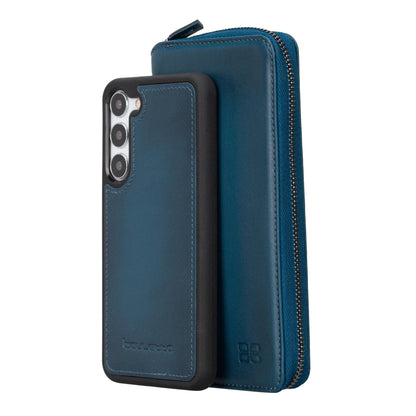 Bouletta Samsung Galaxy S23 Series Zippered Leather Wallet Cases - PMW Galaxy S23 Plus / Blue