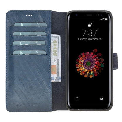 Bouletta Samsung Galaxy S8 Series Leather Detachble Magic Wallet Case - MW Samsung Galaxy S8 Plus / Creased Blue