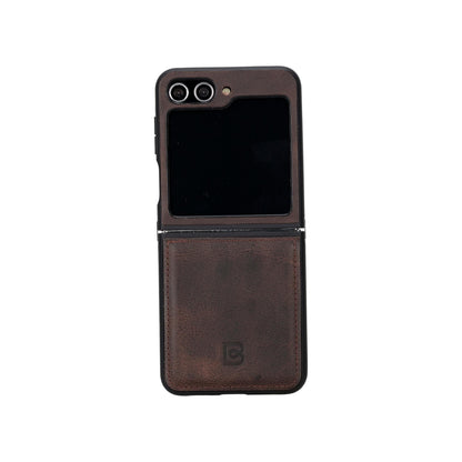 Bouletta Samsung Galaxy Z Flip 5 Leather Back Cover Case - FXC - Pre Order Brown / Samsung Galaxy Z Flip 5