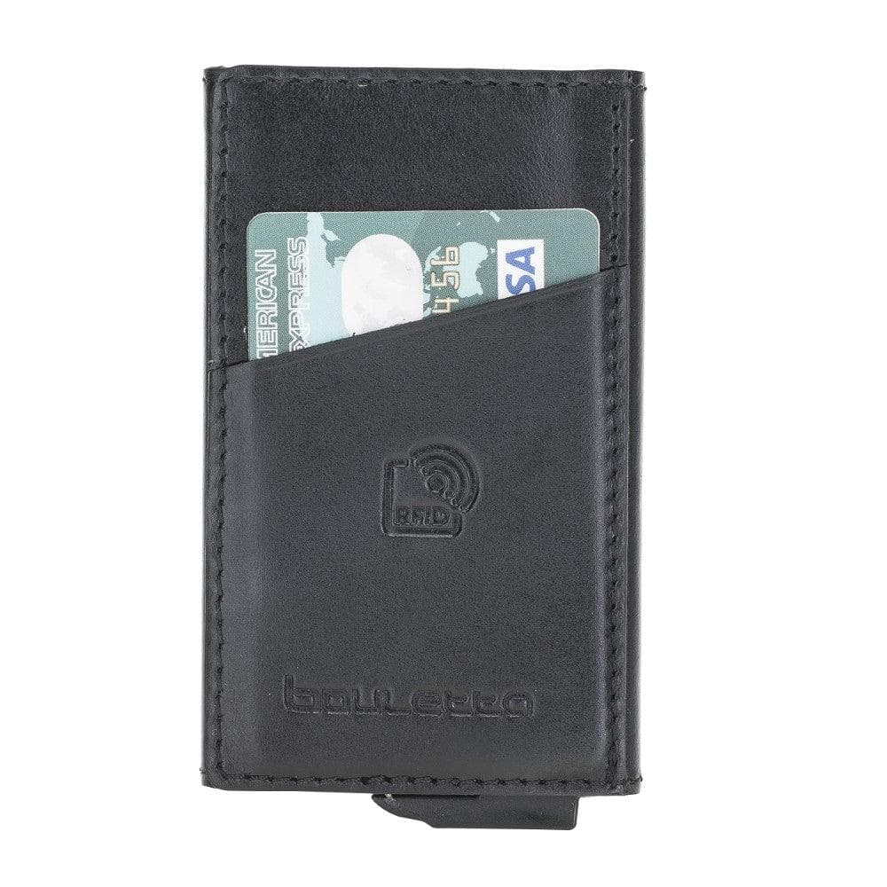 Bouletta Torres Leather Mechanical Card Holder Rustic Black