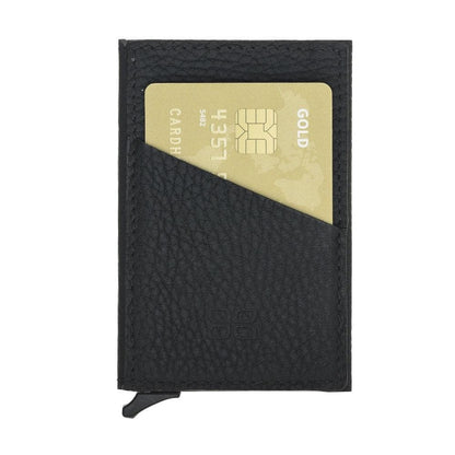 Bouletta Torres Leather Mechanical Card Holder Floather Black / Leather